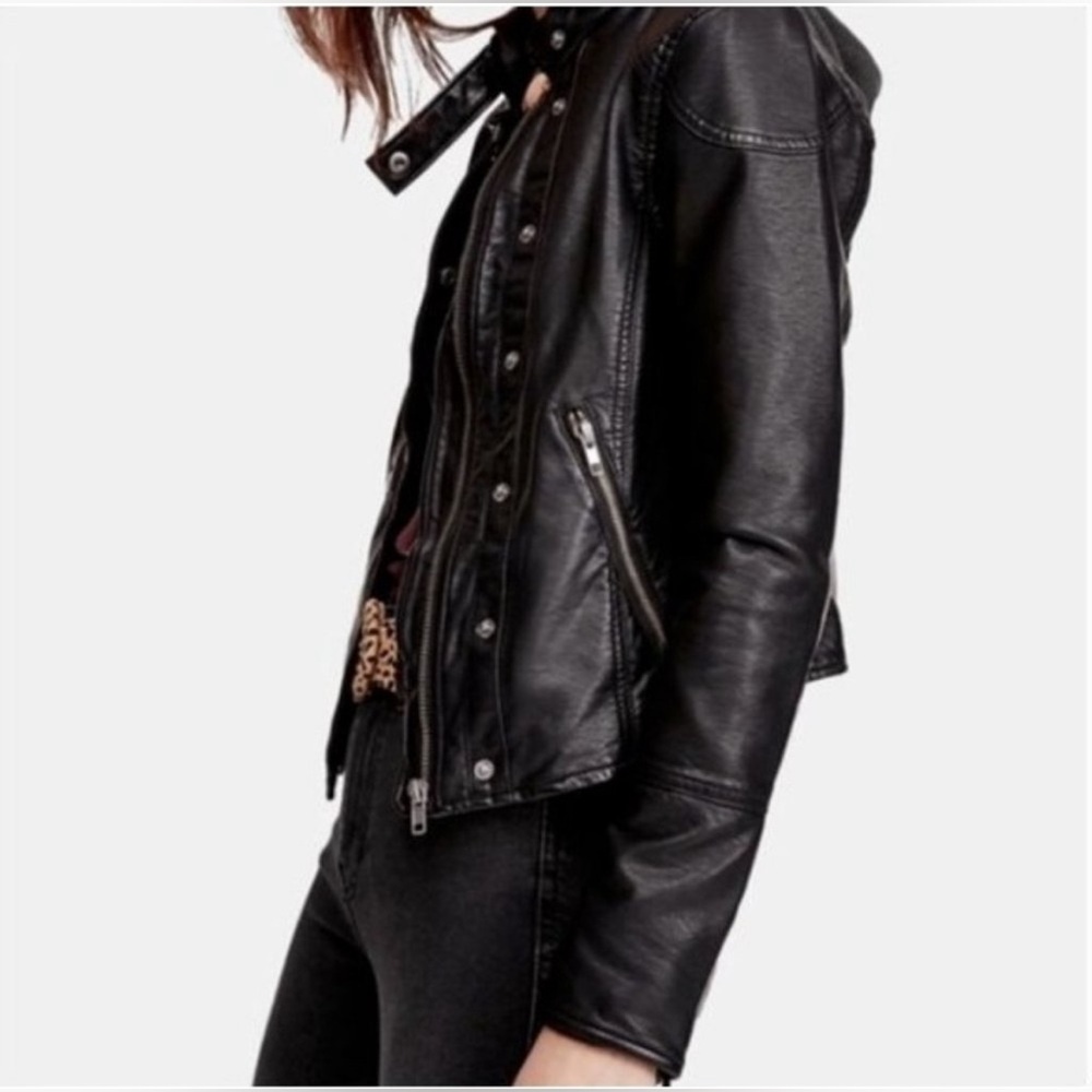 NWT Free People New Dawn Vegan Leather Jacket XS - Picture 3 of 8
